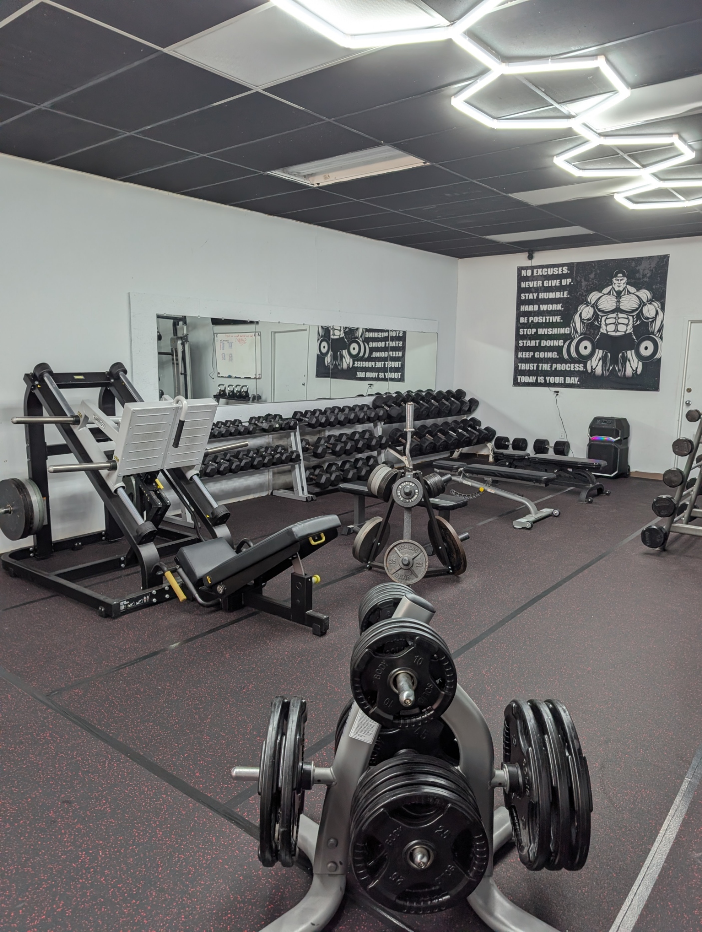 Dumbbell rack (before flooring)